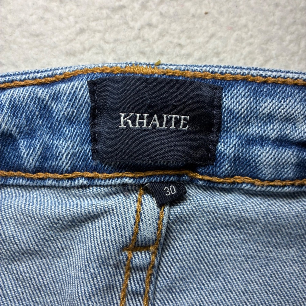 Khaite Benny Crop Flare Jeans Women 30x26 Blue High Rise Stretch Denim Designer - Picture 4 of 9